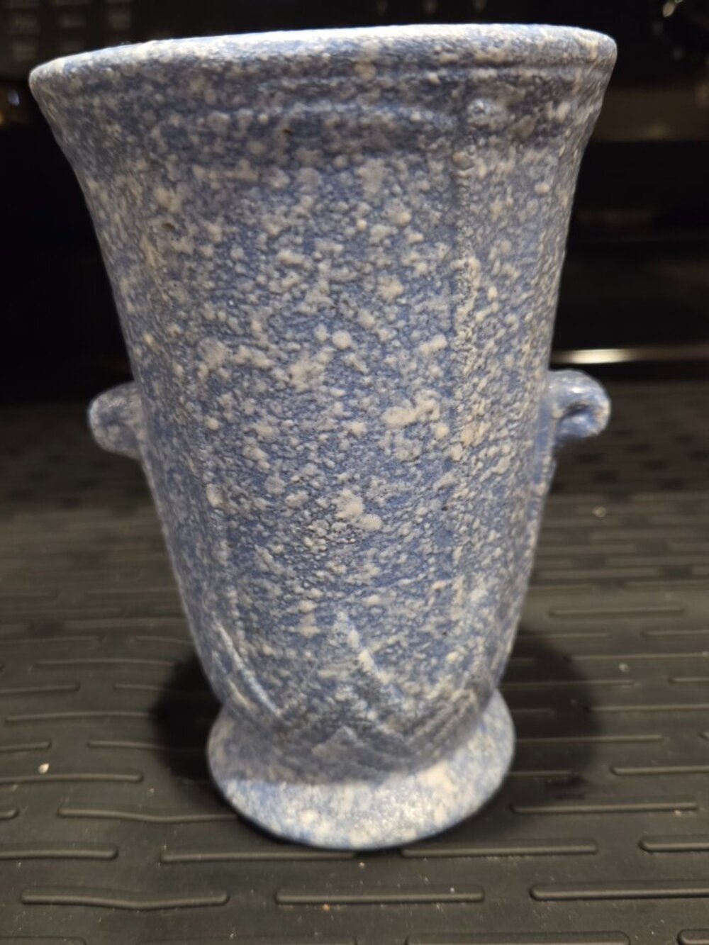 Robinson Ransbottom 1930s Vintage Ohio Pottery Blue Mottled Ceramic Vase 127/-